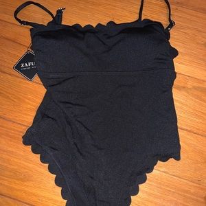 Black Scallop One Piece